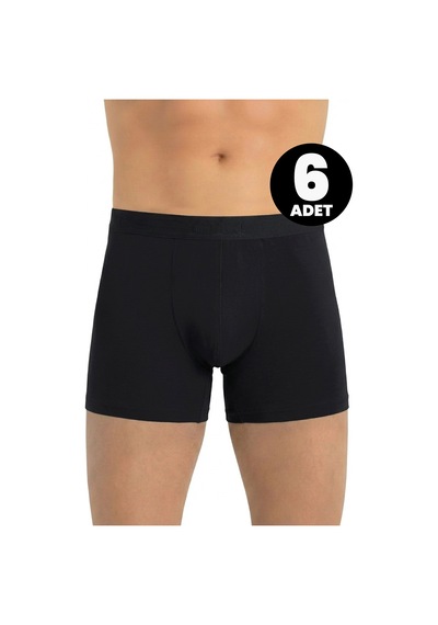 Öts Erkek 6 Lı Modal Boxer Modal Ekstra Konforlu Kalıp 2641-6 Siyah