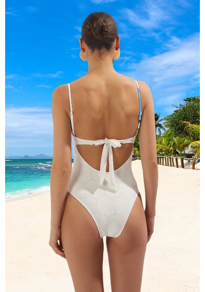 Ersefa Yüzme Kıyafeti Tasarım Mayo Deniz Havuz Mayosu Swimsuit Su Sporu Ekru