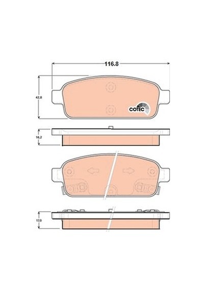 Opel Astra J 1.4 2009-2016 Trw Arka Balata A14xel-a14xer-b14xer