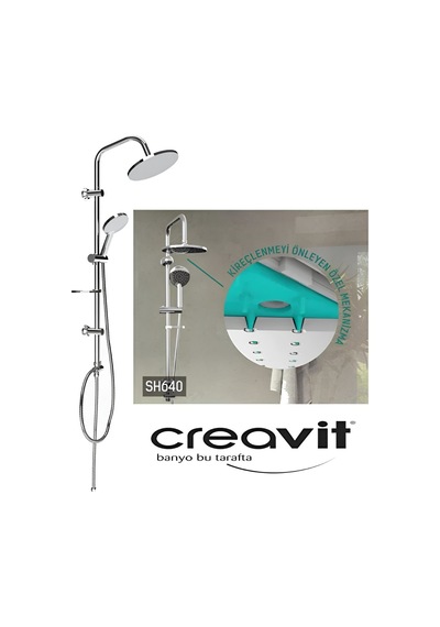 Creavit Luna LN2500 Banyo Bataryası + SH640 Oval Tepe Duş Sistemi Krom