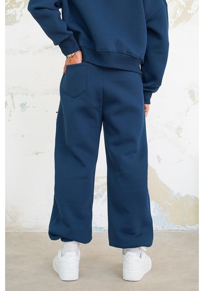 Lacivert Cozy Basic Paça Lastik Oversize Eşofman Lacivert