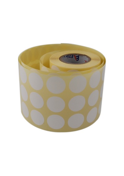 Renkli Kuşe Rulo Çap Etiketi 25mm X 25mm 2500 Adet Yan Yana 3 Lü