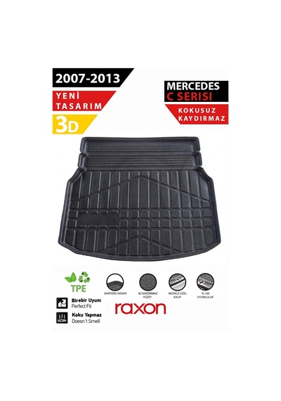 Mercedes W204 2007 2013 Rampalı Uyumlu 3d Bagaj Havuzu Su Geçirmez, Kaymaz, Yüksek Kenarlı