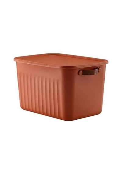 1 Adet Düzenleyici Kapaklı Kutu, Dekoratif Saklama Kutusu, Organizer 35cm 25cm 22cm Kremit 15 Litre Açık Ahşap