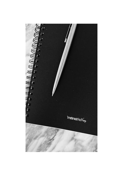 Siyah Kapaklı A5 Spiralli Defter, 100 Yaprak Kareli Ve Kullanışlı 124-Pembe