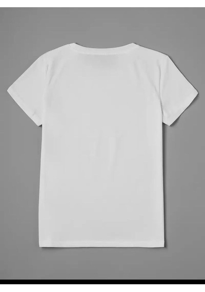 Medinenur Güneş Baskılı Basic T-shirt Beyaz