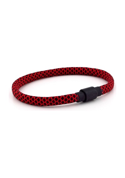 Kirmizi Siyah Paracord Ipli Miknatisli Erkek Bileklik M012D Çok Renkli
