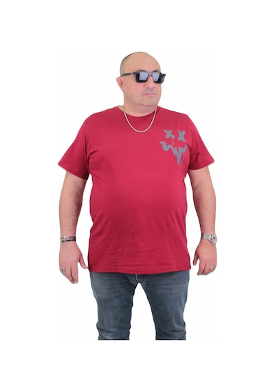 Moc Grande Mocgrande Erkek Büyük Beden Sıfır Yaka Tişört New Generation 24130 Bordo-Bordo