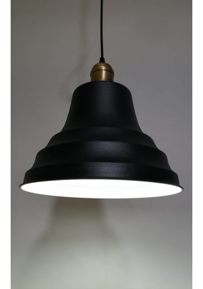 Riolight Retro Siyah Içi Beyaz Tekli Metal Sarkıt Çap: 27Cm (538288198)
