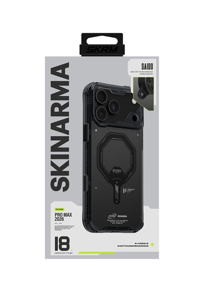 Apple Uyumlu iPhone 18 Pro Max Kılıf M-safe Şarj Özellikli Şeffaf Airbag Skinarma Saido Mag-charge Kapak Füme