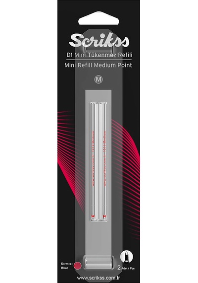 Scrikss D1 Mini - Multi Tükenmezkalem Refil Kırmızı 2'li Blister