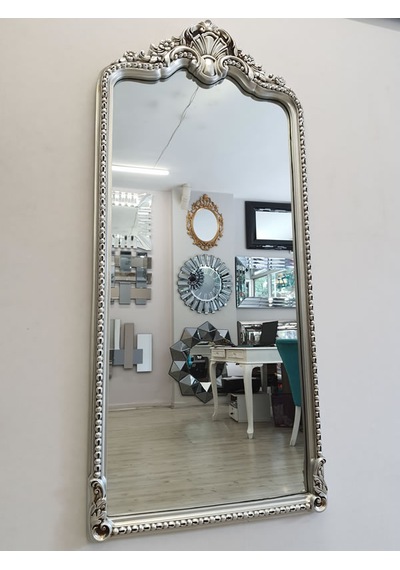 Ayna Denizi Princess Great Silver Model Gümüş Renk Dekoratif Boy Aynası Gümüş