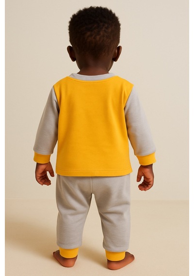 Aden Kids Çocuk Mevsimlik Penye Pijama Takımı Gri
