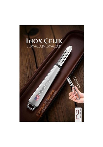 Inox Soyacak - Sebze Soyacağı - Kabak Dolma Oyacağı 2 Li Set 722011 Gri