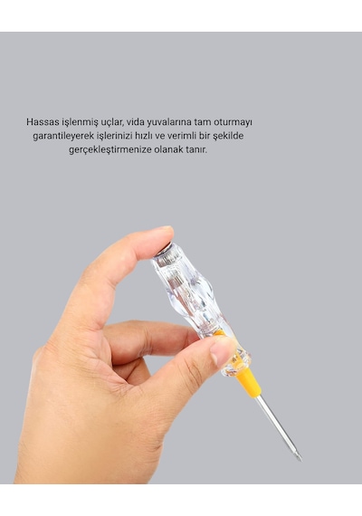 Elektrik Test Kalemi Neon Işıklı Nikel Kaplama 110-220v Dirençli - Lisinya