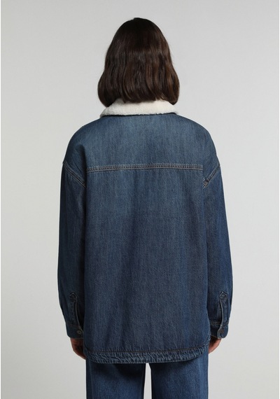 Colin's Colins Oversize Fit Çıtçıtlı Astarsız Kürklü Kadın Dark İndigo Denim Ceket Cl1082794 Q1.v1 Dn45172 Colin's Colins Oversize Fit Çıtçıtlı Astarsız Kürklü Kadın Dark İndigo Denim Ceket Cl1082794 Q1.v1 Dn45172