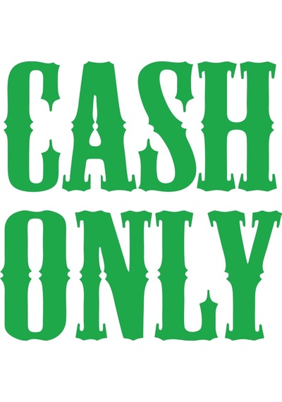 Cash Only Araba Sticker 17x17 Cm Yeşil
