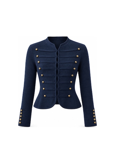 Verymoda Çift Ssıra Düğme Blazer Triko Ceket K-238 Lacivert