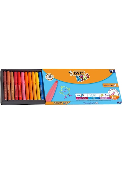 Bic Visa Jumbo Yıkanabilir Keçeli Boya Kalemi 24'lü