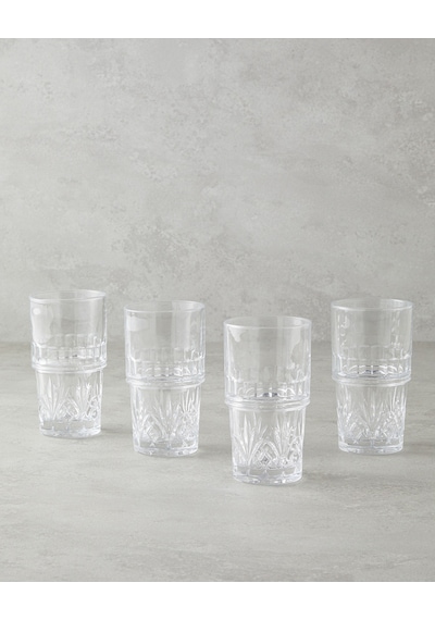 English Home Cosmic Cam 4'lü Bardak 310 Ml Şeffaf Şeffaf