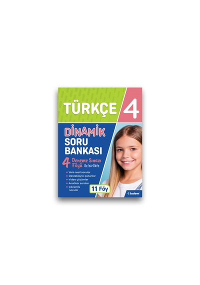 4.Sınıf Dinamik Türkçe Soru Bankası Tudem Yayınları