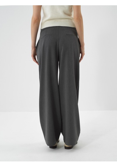 Xint Gri Esnek Dokulu Oversize Pantolon 201291