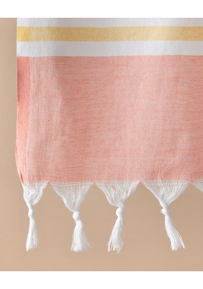 Candy Rejenere Çizgili Peştamal 90x150 Cm Sarı-mercan Sarı-mercan