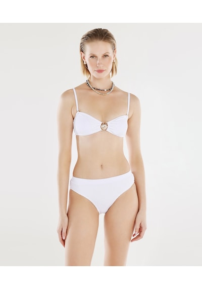 Yargıcı Yaka Detaylı Bikini Üst 25ykbw1019b 002 Beyaz
