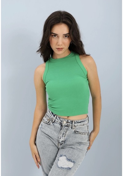 Halter Yaka Kolsuz Bluz-yeşil Renk-255 Yeşil