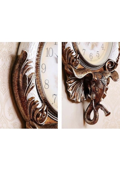 Duvar Saati Fil Temalı Büyük Polyester Saat Koy No.3 40 X 67 Cm çok Renkli