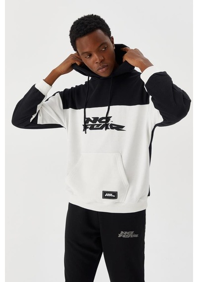 No Fear Erkek Sweatshirt Kapüşonlu Siyah Beyaz M500272