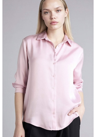 Defacto Oversıze Saten Gömlek G0244ax26sppn453 Pembe-pn453