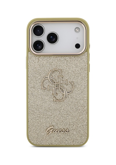 Apple Uyumlu iPhone 17 Pro Max Kılıf Guess Lisanslı 4g Büyük Metal Logolu Glitter Kapak Gold Gold