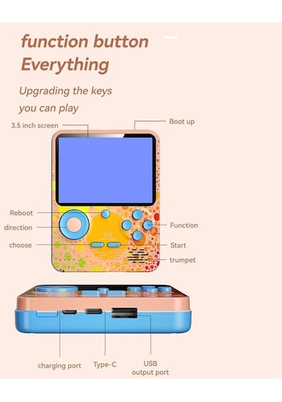 G6 Game Box i 666 Oyunlu Mini Taşınabilir Oyun Konsolu