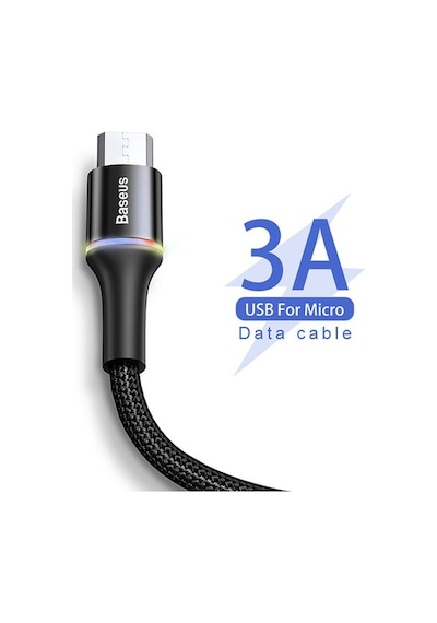 Baseus Halo Mikro Usb 3A Kısa Hızlı Şarj Kablosu 0.25 CM