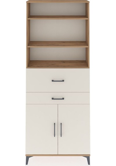 Arges Dolap 4 Raflı 2 Çekmeceli 2 Kapaklı 88x30x221 Çam-aytaşı Atlas Çam