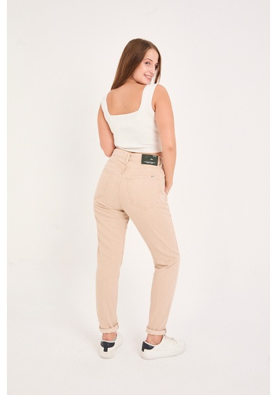 Kadın Denim Pantolon Krem