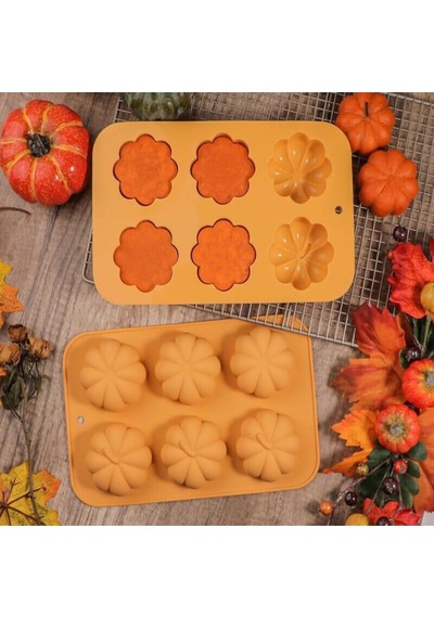 Silikon Sabun Kek, Pasta, Kalıbı Mini Balkabağı Silikon Kalıp Turuncu