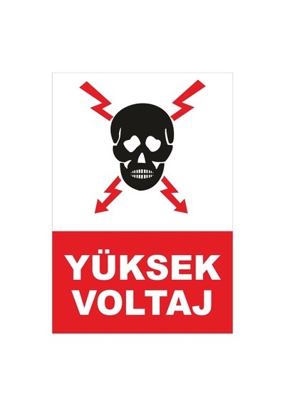 Jetyazdır Uyarı Levhaları '' Yüksek Voltaj '' A4 Pvc 30 21 Cm