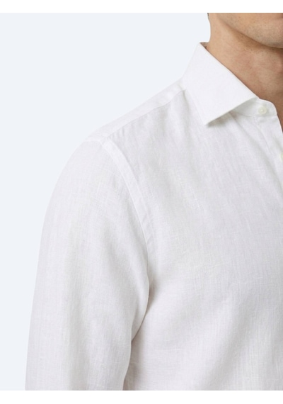 Kip Beyaz Regular Fit Uzun Dokuma Casual Pamuk Karışımlı Gömlek