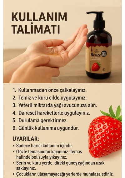Masaj Yağı : 250ml Çilekli - Etkili- Yenilebilir - Aroma Terapi Ile Romantik Bir Deneyim - 503309669