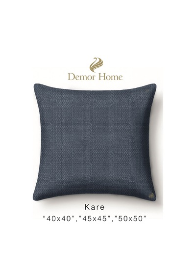 Br Demor Home Keten Dokulu Granit Grisi Kırlent Yastık Kılıfı Gri
