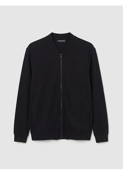 Lc Waikiki Lc Waıkıkı Siyah Kolej Yaka Erkek Fermuarlı Sweatshirt