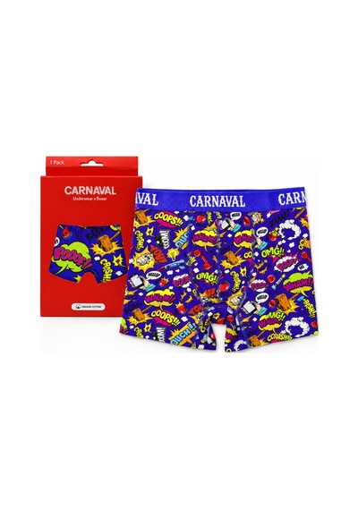 Carnaval Socks Çizgi Roman Desenli Erkek Boxer Pamuklu Likralı Parlak Lastikli Kutulu Çok Renkli Çoklu