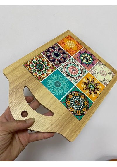 Bambu Desenli Kesme Tahtası Bambu Desen, Mutfak Kullanımı Çok Renkli