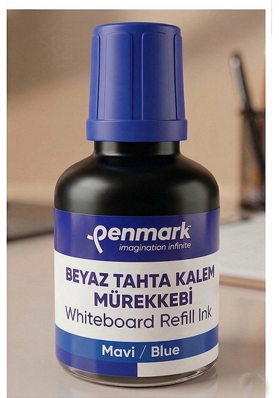Mavi Yazı Tahta Kalemi Mürekkebi 30 Ml 2 Adet Penmark Tahta Kalemi Mürekkepi Kolay Silinebilir Doldurulabilir Canlı