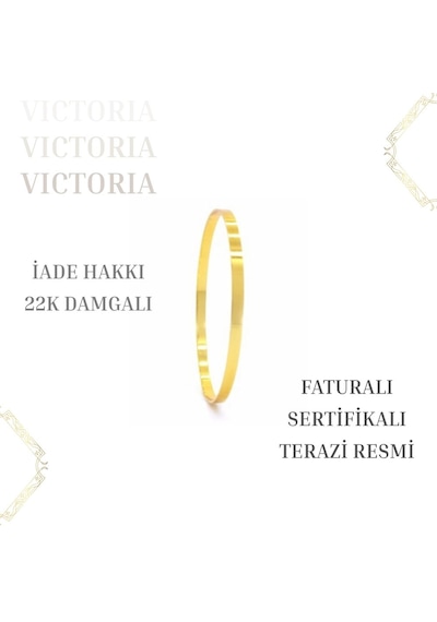 Victoria 2 Gr Yatırımlık Altın 3 Mm Kibrit Çöpü Çocuk Bilezik Sertifikali 22 Ayar Damgalı Faturalı Iade Hakkı