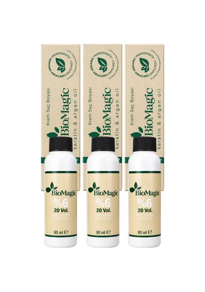 Biomagic Organik İçerikli Amonyaksız Saç Boyası 60 Ml. + Oksidan 90 Ml. 3'er Adet