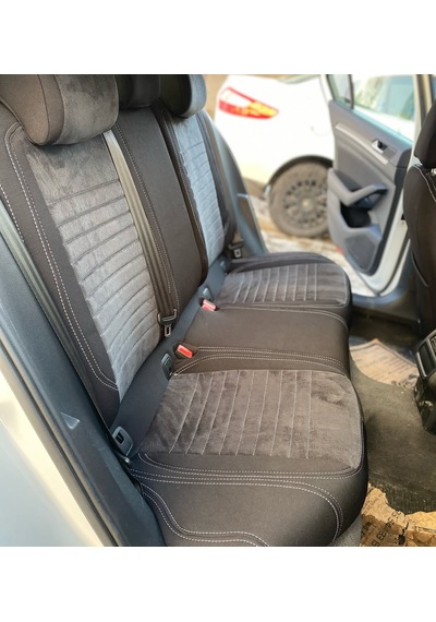 Volkswagen Passat B8 Uyumlu Araca Özel Oto Koltuk Kılıfı 158540 Siyah-füme