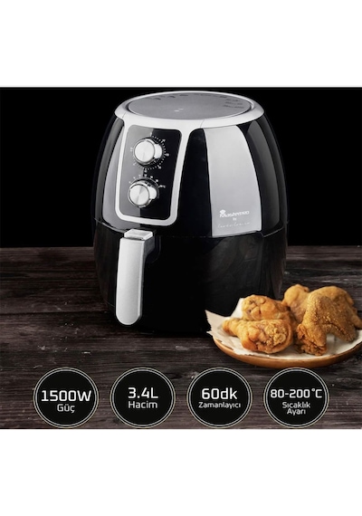 MasterPro BGMP-9177 1500 W 3.4 L Airfryer Yağsız Fritöz